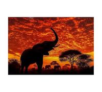 5000 Piece Jigsaw Puzzles for Adults, Elephant Jigsaw Puzzles for Adults 5000, Impossible Puzzle Classic Challenging Educational Games, Wooden Jigsaws Game for Families, Decor Gifts Theme:Sunset -2096