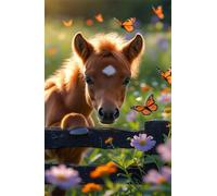 5000 Piece Jigsaw Puzzles for Adults, Horse Daisy Butterfly Classic Puzzle, 61x41.3 inch, Premium Interlocking No Dust, Family Indoor Activity