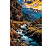 5000 Piece Jigsaw Puzzles for Adults - Mountains Rivers - Decorative Wall Art Gift for Adults & Families - 61x41.3 inch - with Poster & Letters on Back