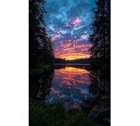 5000 Piece Jigsaw Puzzles for Adults - Sunset Jungle Lake - Decorative Wall Art Gift for Adults & Families - 61x41.3 inch - with Poster & Letters on Back