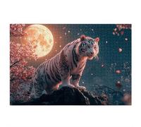 5000 Piece Jigsaw Puzzles for Adults, White Tiger Puzzles for Adults, Gift for Women, Christmas, Family Wooden Puzzle Educational Games, Challenging Adult Jigsaws, Box Packaging, Moon Pattern T-59