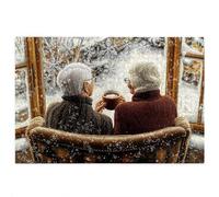 5000 Piece Jigsaw Puzzles for Adults, Winter Puzzles for Adults, Gift for Women, Men, Christmas, Family Wooden Puzzle Educational Games, Challenging Adult Jigsaws, Box Packaging, Elder Pattern, Q-87