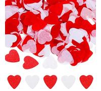 5000 Pieces Love Heart Confetti Paper, Red and white Heart Shaped Biodegradable Confetti Valentines Decorations, Romance Wedding Confetti for Christmas, Anniversary Table Decoration Paper Confetti