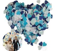 5000 Pieces Of Heart Shaped Biodegradable Confetti,(Deep Blue,Sky Blue,Light Blues,White) 4 Colours Romance Wedding Confetti For Wedding,Valentines,Christmas,Birthday Decoration Paper Confe