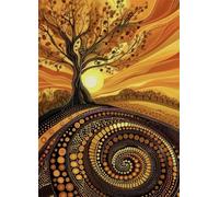5000 Pieces Puzzle For Adults Abstract Tree Sunset Jigsaw Puzzles Teens Educational Toys Challenging puzzles for Wall Decor Gifts Finished Size: 181x105 cm