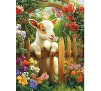 5000 Pieces Puzzle For Adults Flower Fence Sheep Jigsaw Puzzles Teens Educational Toys Challenging puzzles for Wall Decor Gifts Finished Size: 181x105 cm