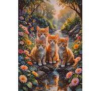 5000 Pieces Puzzle For Adults Jungle Lake Cats Jigsaw Puzzles Teens Educational Toys Challenging puzzles for Wall Decor Gifts Finished Size: 181x105 cm