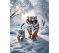 5000 Pieces Puzzle For Adults Snow Tigers Jigsaw Puzzles Teens Educational Toys Challenging puzzles for Wall Decor Gifts Finished Size: 181x105 cm