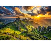 5000 Pieces Puzzle For Adults Sunrise Mountain Scenery Jigsaw Puzzles Teens Educational Toys Challenging puzzles for Wall Decor Gifts Finished Size: 181x105 cm