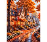 5000 Pieces Puzzle For Adults Town Streets Autumn Jigsaw Puzzles Teens Educational Toys Challenging puzzles for Wall Decor Gifts Finished Size: 181x105 cm