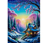 5000 Pieces Puzzle For Adults Woods Cabin River Jigsaw Puzzles Teens Educational Toys Challenging puzzles for Wall Decor Gifts Finished Size: 181x105 cm