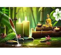 5000 Pieces Puzzle For Adults Zen Candle Statue Jigsaw Puzzles Teens Educational Toys Challenging puzzles for Wall Decor Gifts Finished Size: 181x105 cm