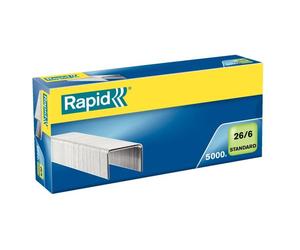 5000 Rapid Staples Standard 26/6mm 5M G Soft Wire Office Stapling up to 20 Sheet