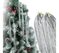 5000 Strands Silver Tinsel,Christmas Tree Decorations Tinsel Garland Iridescent Tinsel Foil Fringe Icicles Tinsel Curtain for Christmas Tree Decor,Hair Decor,Birthday Party Supplies