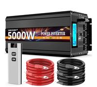 5000 Watt Inverter 12 V DC to 110 V 120 V Converter for Family RV Off Grid Solar System Car with Type-C Connections 3 AC Sockets Dual USB Ports LCD Display Wireless Remote Control