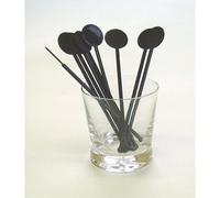 5000 x Disk head Cocktail Stirrers Swizzle Sticks, 7” (185mm), black,