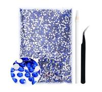 50000Pcs 3mm Blue Flatback Rhinestones for Bedazzling SS12 Resin Flat Back Rinstones Bulk Round Gems Stones Diamonds for Crafts Clothes