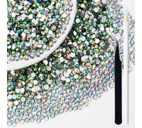 50000Pcs 3mm White AB Flatback Rhinestones for Bedazzling SS12 Resin Flat Back Rinstones Bulk Round Gems Stones Diamonds for Crafts Clothes