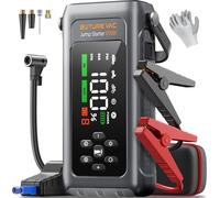 5000A Jump Starter Power Pack with 150PSI Air Compressor, Car Battery Booster Jump Starter for 12V Vehicle(Up to All Gas/9L Diesel), Jump Pack with Flashlight, Force Start, Gloves