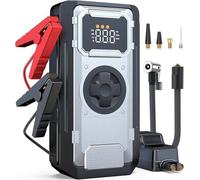 5000A Jump Starter Power Pack with Air Compressor, 150PSI Portable Car Battery Booster Jump Starter (10L Gas/8L Diesel Engines), Car Starter Power Bank with LED Light, Jump Leads, EVA Case