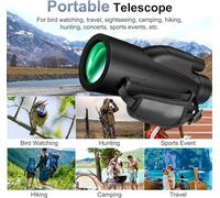 5000m Powerful Monocular Telescopes 12×50 Monocular Long Reach Portable Telescope High Magnification Professional for Camping