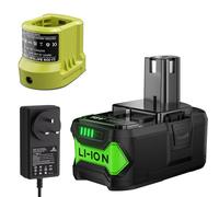 5000mAh/5.0Ah 18V P108 Replacement Battery + Split Charger for Ryobi One+ Battery, Compatible with P108 P104 P105 P106 P107 RB18L50 RB18L40 RB18L25 RB18L50 RB18L25 with LED Indicator