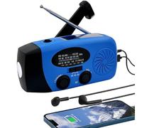 5000mAh Wind Up Solar Radio, Emergency Crank Weather Radio, FM/AM Radios | Portable Self Powered Radios with Torch SOS Alarm LED Flashlight Smart Phone USB Charger for Camping (Blue)