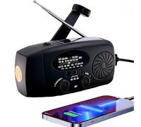 5000mAh Wind Up Solar Radio, Emergency Crank Weather Radio, Solar Radio with Torch, NOAA/FM/AM Solar Radios, Portable Survival Radio with SOS, USB Mobile Phone Charger for Camping Outdoor (Black)