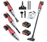 5000pa Cordless Vacuum Cleaner, 2-in-1 Lightweight Stick Vacuum,2200ML Powerful Cordless Vacuum with LED Light, 40 Mins Runtime, Cordless Hoover for Hard Floors, Pet Hair, Carpet, Car (2 Batteries)