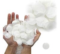 5000Pcs 1" Round Biodegradable Wedding White Confetti Birthday Confetti for Balloons White Ivory Round Tissue Confetti for Wedding Parties, Biodegradable Round Tissue Table Decor Engagement Confetti