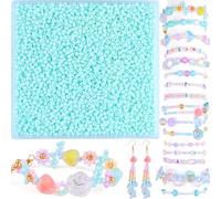 5000Pcs 3mm Matte Mint Seed Beads, 8/0 Small Glass Pastel Frosted Beads for Jewellery Making, Bracelet Necklace Rings Earrings Making