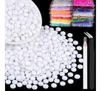 5000pcs 3mm Resin Rhinestones Bulk, White Flatback Round Jelly Rhinestones Bedazzling Non Hotfix Crystal Gems Large Quantity Wholesale for DIY Crafts Clothes Bottles Tumblers Face Makeup Manicure