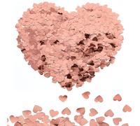 5000pcs 52g Rose Gold Heart Confetti Metallic Glitter Foil Love Heart Confetti Sequins Love Heart Confetti Table Confetti valentines Decorations for Wedding Engagement Valentines Bridal Shower