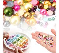 5000Pcs Flatback Pearls for Crafting,28 Colors 3-14mm Half Round Imitation Pearls Beads Nail Art Charms for DIY Craft Shoes Decorations Clothes Wedding Christmas Photo Frames
