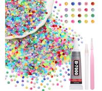 5000Pcs Rhinestones Bedazzling Kit with Tools, 3mm Color Jelly Resin Rhinestones for Bedazzling, Flatback Resin Gems for Crafts, Bedazzler Kit for Clothing Shoes DIY Face Makeup Tumblers