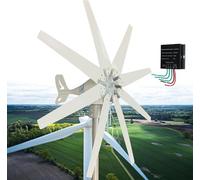 5000W 220V Wind Turbine Generator, 3 Phase AC Permanent Magnet, 8 Blades Kit, Low Speed Start, Renewable Energy Solution for Off-Grid Power Generation
