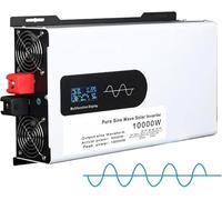 5000W 6000W 8000W 10000W 12000W Pure Sine Wave Power Inverter DC 12V 24V 48V 60V 72V 96V to 110V 220V AC Converters Voltage Transformer Solar Inverter for RV/Outdoor/Camping(10000W,24Vto220V)