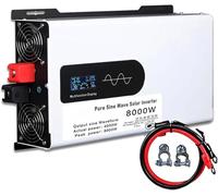 5000W 6000W 8000W 10000W 12000W Pure Sine Wave Power Inverter DC 12V 24V 48V 60V 72V 96V to 110V 220V AC Converters Voltage Transformer Solar Inverter for RV/Outdoor/Camping(8000W,24Vto220V)