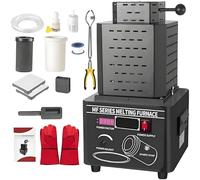 5000W Gold Melting Furnace, 1600°C High-Frequency Metal Smelting Machine with PID Digital Control, 3-5 Mins Rapid Melt Kit for Jewellery Casting Gold Silver Copper Aluminium orange 3kg