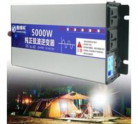 5000W Pure Sine Wave Inverter 12V/24V/48V DC to 110V/220V AC Converter with LCD Display & Multiple AC Outlets - Ideal for Trucks, Homes, RVs & Vehicles - High-Efficiency Power Inverter