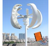 5000W Vertical Wind Turbine Generator Kit - 5-Blade Lantern Design, Adjustable Speed, Includes Controller & Flange Plate, Ideal for Home & Boat Use - 24V Renewable Energy Solution