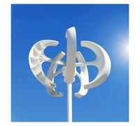 5000W Wind Turbine Generator Vertical Axis Wind Turbine Generator Low Noise Low Start Wind Speed 12V 24V 48V Windmill With MPPT Charger Low Noise, High Efficiency Power Generation(White,WITH HYBRID CH