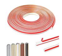500cm Flexible Coving for Ceilings Self Adhesive,PVC Tile Trim Waterproof,3D Skirting Board Trim for Wall,Windows Door Mirror Frame and Border Edge(12 x 9mm / White Gold)