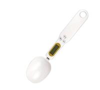 500g/0.1g Portable LCD Digital Kitchen Scale Mini Pets Food Measuring Spoon Gram Electronic Weight Volumn Effortless Accurate Measurement(White)