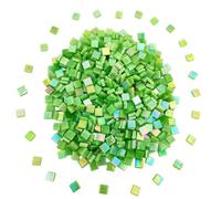 500g/1.1LB Iridescent Glass Mosaic Tile Pieces,2/5 inch Easy Cut for DIY Stained Glass Tiles Mosaic Making Supplies (IC33-1E)