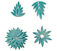 500g/1.1lb Willow Leaf Petal Shape Ceramic Mosaic,Irregular Mosaic Pieces for Home Decoration or DIY Crafts,Mosaic Making Supplies. (Peacock Blue)