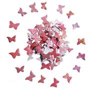 500g Butterfly Ceramic Mosaic Tiles,Mixed 3 Size Random Iridescent Mosaic Pieces for DIY Craft,Plates, Flowerpots,Coaster,Vases Cups,Mosaic Handmade Home and Outdoor Decor (Rainbow Red)