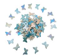 500g Butterfly Ceramic Rainbow Mosaic Tiles,Mixed Iridescent Mosaic Pieces for DIY Craft,Plates, Flowerpots,Coaster,Vases Cups,Mosaic Handmade Home and Outdoor Decor (Rainbow Sky Blue)