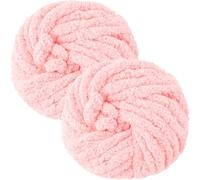 500G Chunky Wool Yarn Jumbo Tubular Yarn for Knitting and Crocheting, Finger Hand Knitting Wool Chunky for Blanket Throws, Hats, Scarves Ideal for Beginners & Crafters (Light Pink)