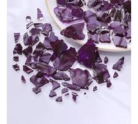 500g Colors Glass Ice Crack Fragments for Crafts Tempered Colorful Irregular Transparent for DIY Crafts Art Deco Light Shadow Artwork-Purple